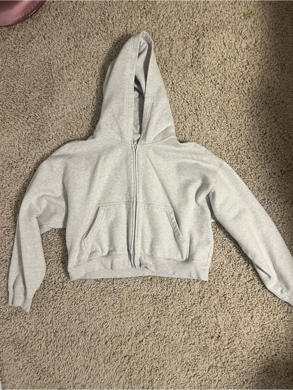 TNA Aritzia  Light Gray Zip-Up Hoodie